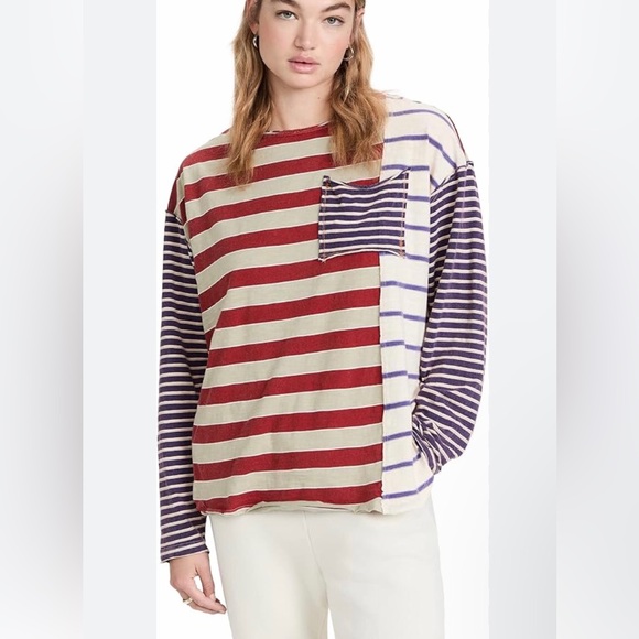 FREE PEOPLE Mixed Stripe Jersey Top - Picture 5 of 11